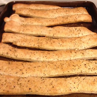 Wheat breadsticks made from canned pizza dough. Pretty good #food. #photoadayaug day 16