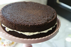Flourless Chocolate Cake with Vanilla-Buttercream Frosting from Heather Christo Cooks