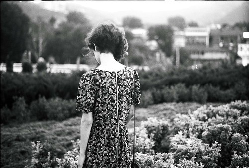 LE LOVE BLOG PHOTO GIRL ALONE IN A GARDEN PARK FLORAL DRESS Silence by Tamar Burduli, on Flickr
