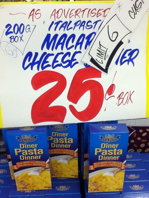 Macaroni and Cheese Dinner 200g 25 cents
