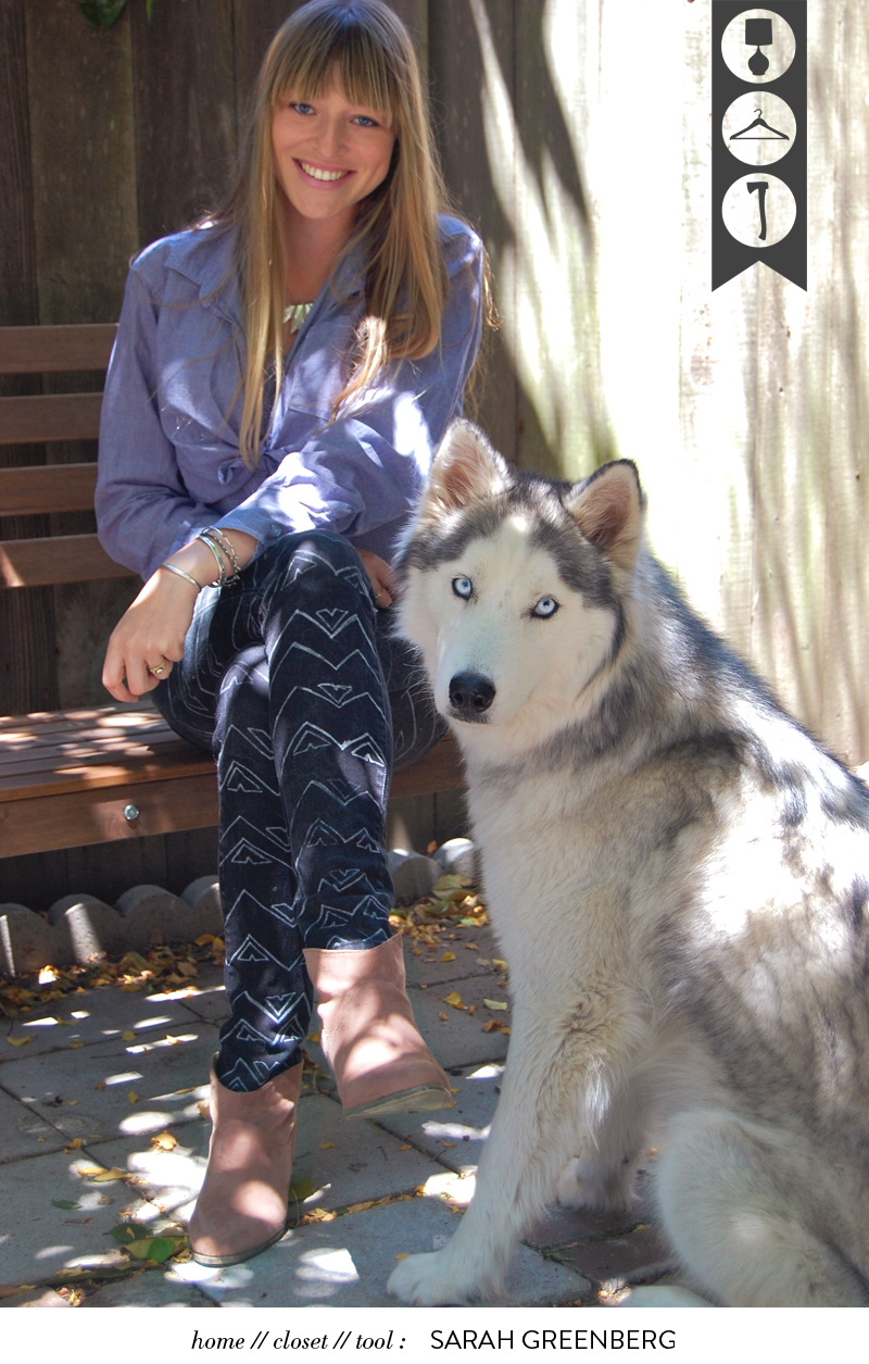 Sarah Swell Sarah Greenberg Glass and Sable Home Closet Tool portrait dog husky