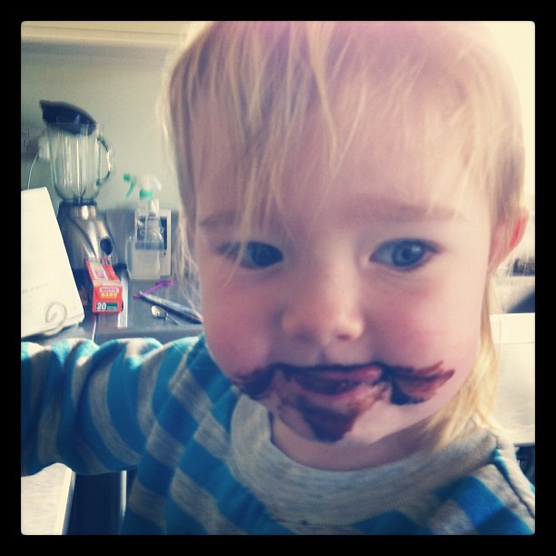 My little cake baron #helping #baking #cake