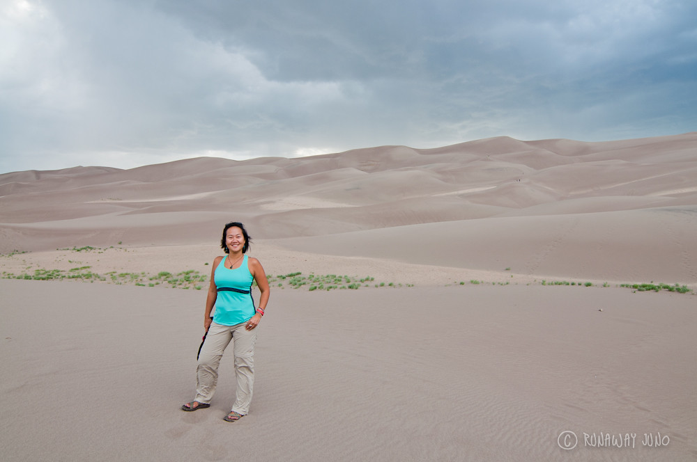 Standing on the great sand dunes