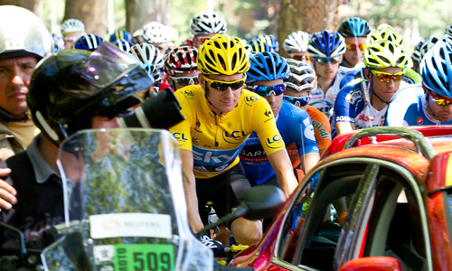 Bradley Wiggins leads the Tour de France