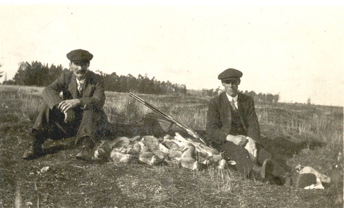 Athur James & Cyril Pearce rabbit hunting