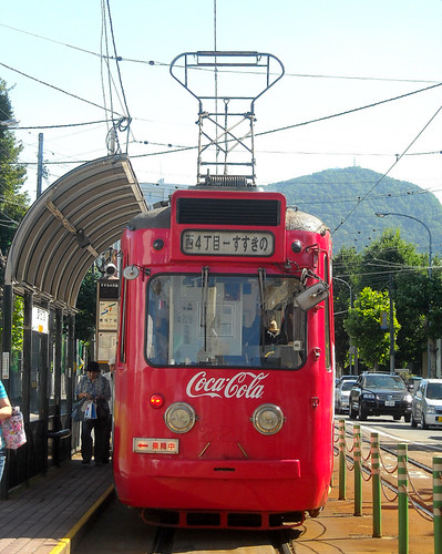 CocaCola tram in Sapporo, Hokkaido, Japan by Seb in Japan