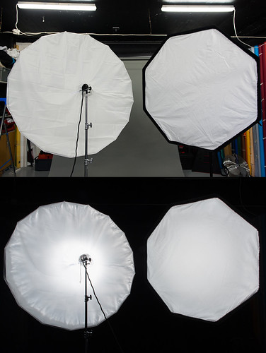 Umbrella XL + diffusion fabric vs. Octa 
5'