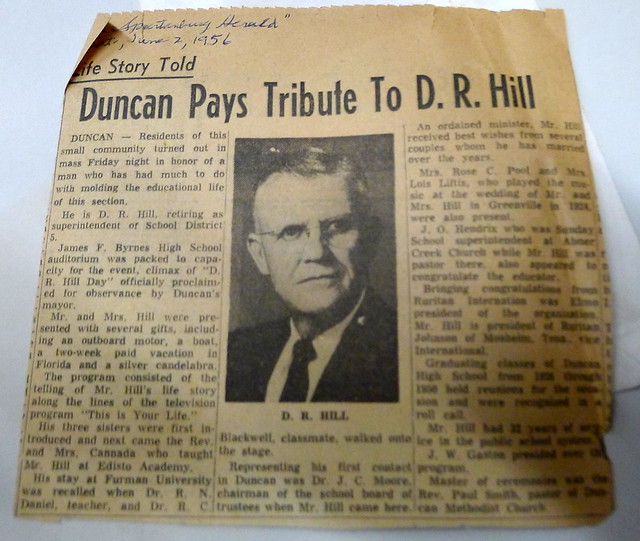 D. R. Hill News Clipping