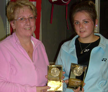 Bolton Badminton League Handicap Tournament 2012 Ladies Doubles Winners: Ann and Becki Hurst