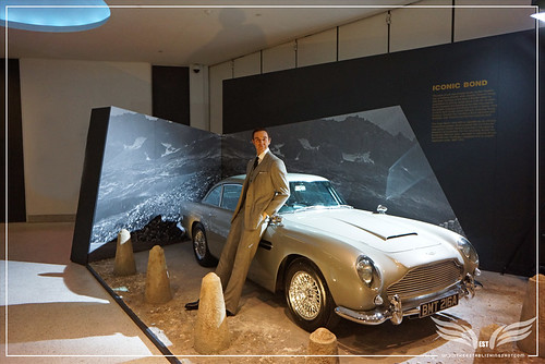 The Establishing Shot: Designing 007 50 Years Of Bond Style - James Bond (Sean Conney) Conduit Cut suit by Anthony Sinclair from Dr. No & 1964 Aston Martin DB5 from GoldenEye and Skyfall (Iconic Bond Area) by Craig Grobler