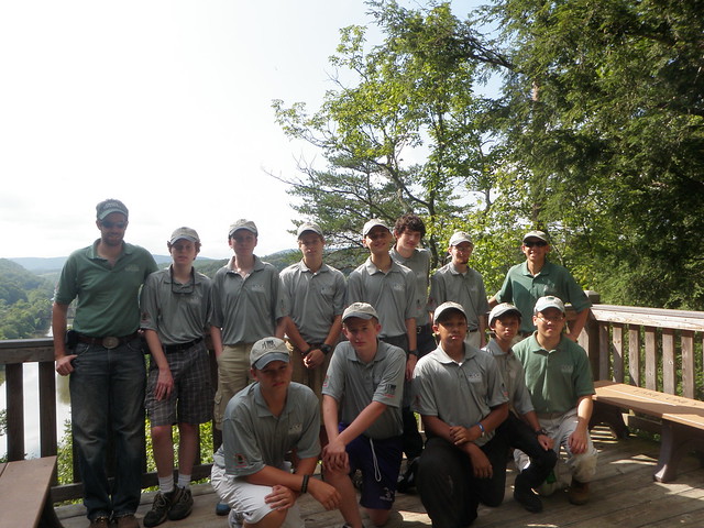 The James River State Park Crew poses for a group photo at the iconic Tye River Overlook