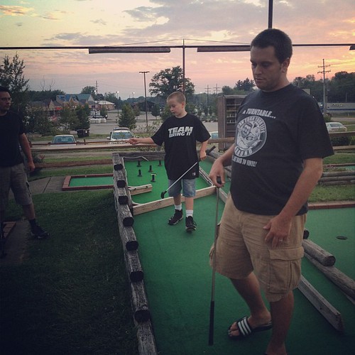 Putt putt action. My score is 36, which I'm told is not good.