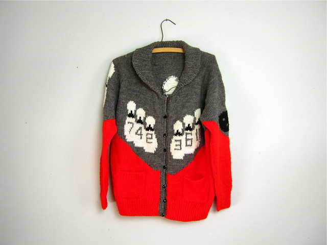 Vintage Knitted Bowling Sweater ... So Cool!