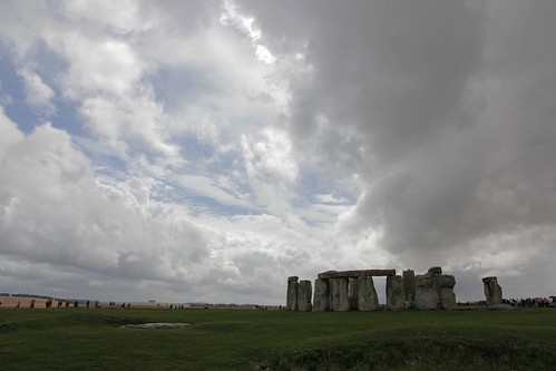 Some catch-up, now: the crowds at Stonehenge under an occasionally rainy sky
