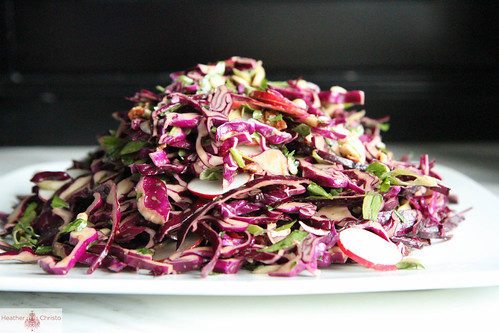 Red Cabbage, Bacon and Avocado Salad