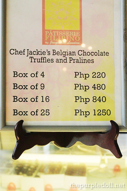 Patisserie Filipino Truffle and Praline Prices