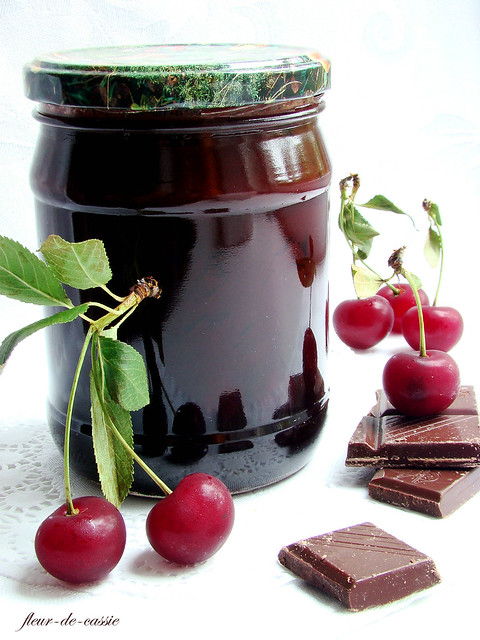 cherry-choco-brandy jam