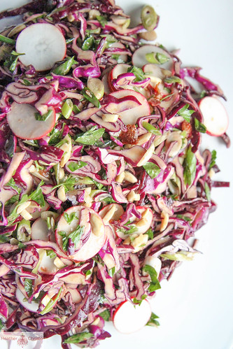 Red Cabbage, Bacon and Avocado Salad