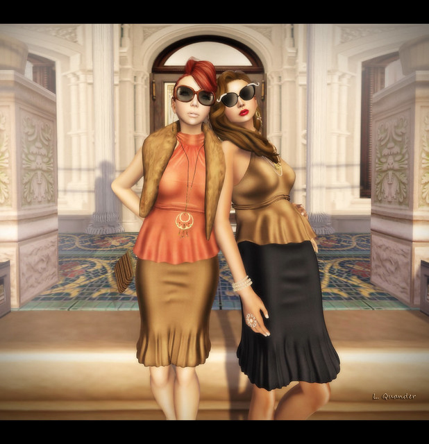 Suri and Lila  in Vintage Fair Baiastice_Corsage Mesh Halter-neck Tops and Lian Mesh Longuette Skirts
