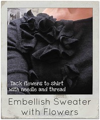 how to embellish sweater with flowers