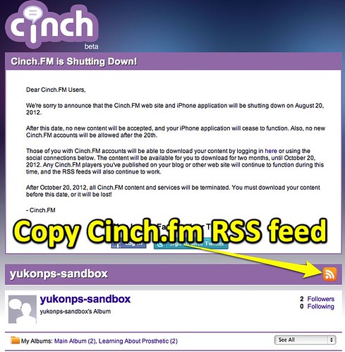 Copy Cinch.fm RSS Feed