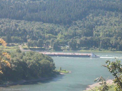A barge on the Columbia River, Beacon Rock State Park, Washington