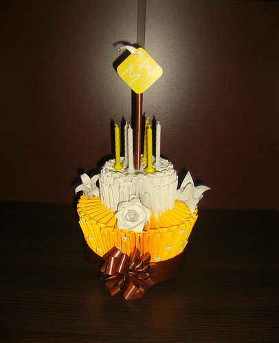 Торт оригами из модулей