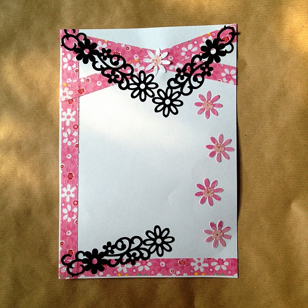 #border #tape #fabrictape #punches #shapes #flowers #pink #black