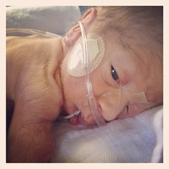 Off of the cpap today. Avery Paige. Day 12. #preemie #twins