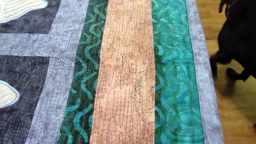 Quilting on the About-A-Trout Quilt