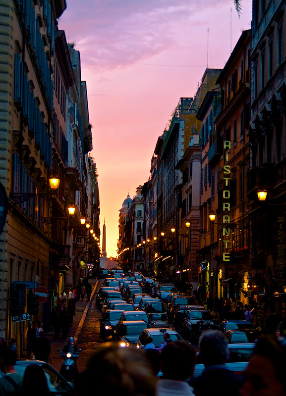 Sunset on the Streets of Rome