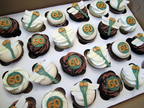 60th Birthday Dragonfly Cupcakes