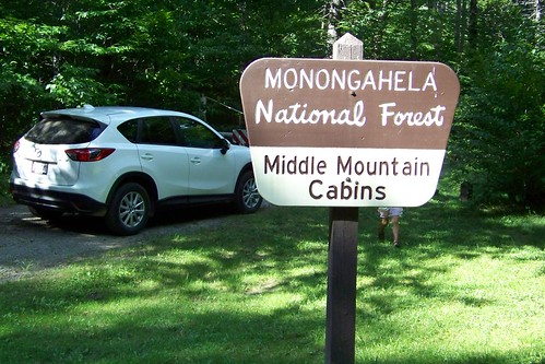 Middle Mountain Cabins sign