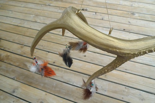 antler and feather mobile