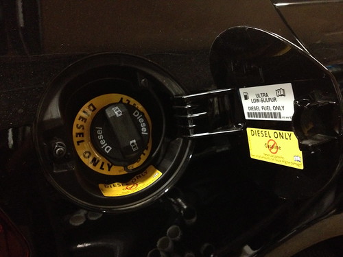 VW Golf TDI fuel door after stickers