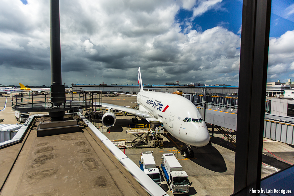 El A380 en el que volamos a Japón, a la llegada al aeropuerto de Narita