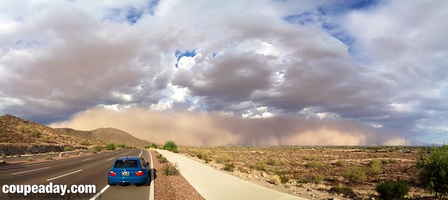 2002 M Coupe | Laguna Seca Blue | Black | Phoenix, AZ Dust Storm | Sand Storm | Haboob | Photosynth | iPhone 4S