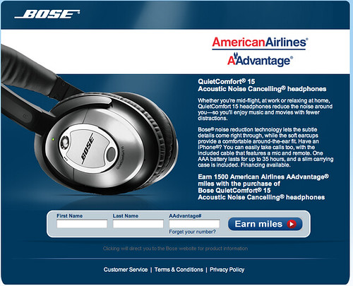 Screenshot of new Bose bonus offer