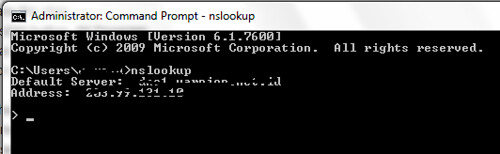 command prompt nslookup exe