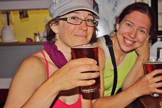 Climbergirls Savor Cold Ones at Stagestop Saloon