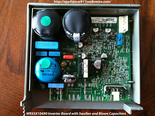 WR55X10490 Inverter Board with Swollen and Blown Capacitors