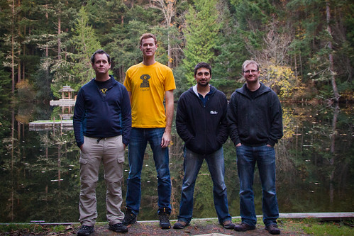 A photo of Mike, Sky, Andrew and Robi at Apptentive's first ShipCamp on Decatur Island