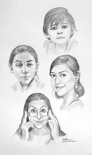 4 portraits of a girl in chronological order of age