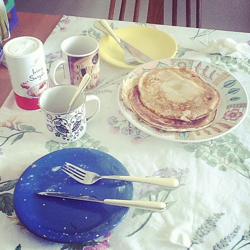 Who will clear the table? #pancake #food #sunday #morning