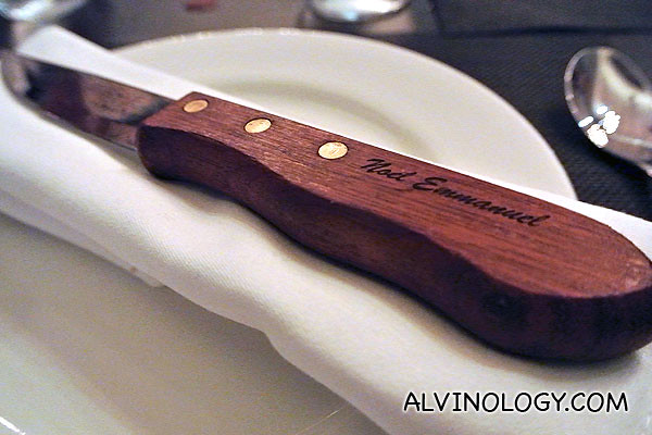 Steak knife with engraved name for special customers