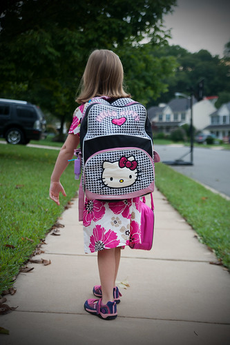 017 Abby walking to school