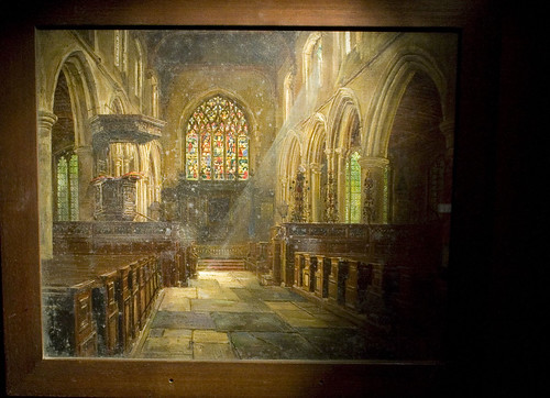 Painting of medieval church