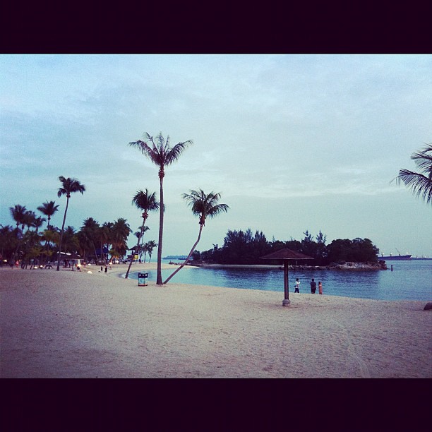 At sentosa's siloso beach resort chilling after a full day shooting today. it's a beach life #modellife #photoshoot