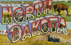 North Dakota Large Letter Postcards