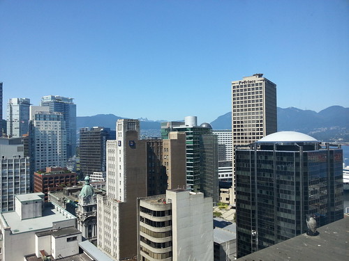 View over Vancouver from hotel room